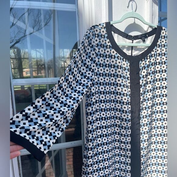 J Crew Geometric Diamond Tile Silk Shift Dress NWT - Picture 3 of 14